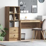 vidaXL Bureau met lade met plank met opslag 2 pcs Artisan, Verzenden, Nieuw