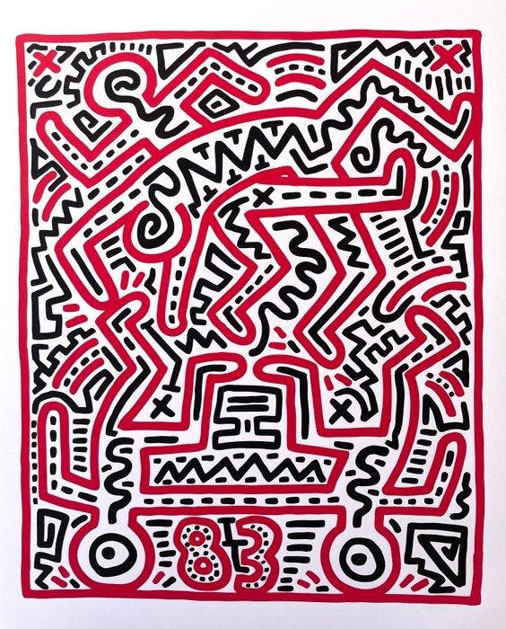 Keith Haring - Fun Gallery Exhibition 1983 - Giclée -, Antiek en Kunst, Kunst | Tekeningen en Fotografie