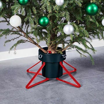vidaXL Kerstboomstandaard 46x46x19 cm groen en rood, Diversen, Verzenden, Nieuw