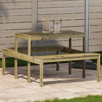 vidaXL Picknicktafel 110x134x75 cm geïmpregneerd grenenhout, Verzenden, Nieuw