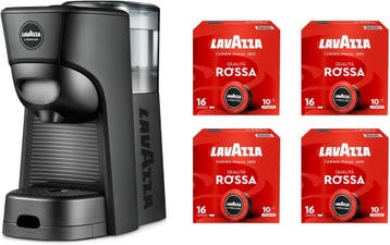 Lavazza Tiny Zwart 1450W + 64 caps | Retour deal | 34% ko..., Verzenden, Koffiepads en cups