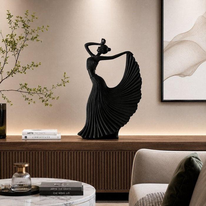sculptuur, Elegant Dancing Woman Sculpture Modern Abstract, Antiek en Kunst, Curiosa en Brocante