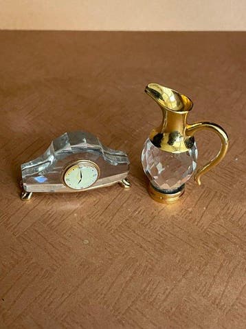 Swarovski - Figurine - Memories Schoorsteenklok en Wijnkaraf, Antiek en Kunst