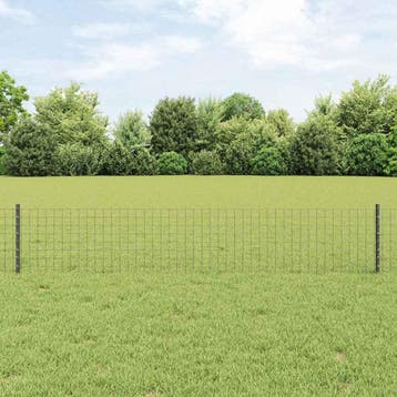 vidaXL ingegraven hekpalen 5 st Grijs 80 cm Gepoedercoat, Verzenden, Nieuw