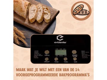 Evidenter BM800 - Broodbakmachine - 1.3 KG Capaciteit - 14, Elektronische apparatuur, Verzenden, Zo goed als nieuw