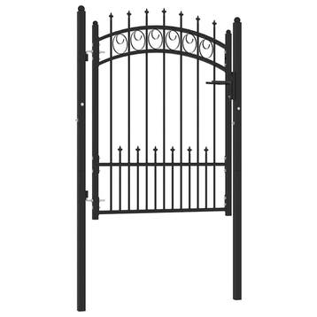 vidaXL Poort met speerpunten 100x125 cm staal zwart, Tuin en Terras, Verzenden, Nieuw