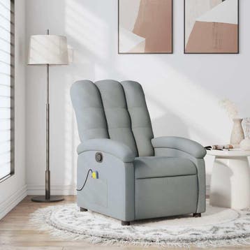 vidaXL Massagestoel met lichtgrijze stof, Verzenden, Nieuw