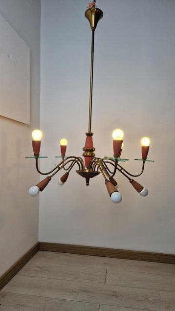 manifattura italiana - Plafondlamp - Glas, Messing
