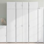 vidaXL Opbergkast 70x42,5x225 cm bewerkt hout wit, Verzenden, Nieuw