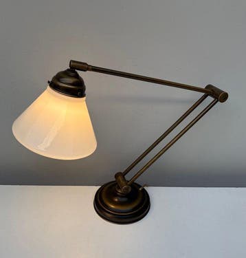 Bureaulamp - Opaline glas - Art Deco stijl bureaulamp, Antiek en Kunst