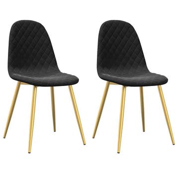 Fluweel Zwart Stoelen: Tweede kansje, OP = OP!, Twee, Verzenden, Zwart, Zo goed als nieuw