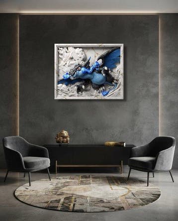 Makayhos - [Canvas] Mega Charizard X – Dragon Ascent, Nieuw