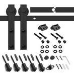 Lendo Online Kit de Ferrures Porte Coulissante 200 cm Noir, Bricolage & Construction