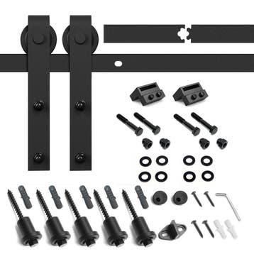 Lendo Online Kit de Ferrures Porte Coulissante 200 cm Noir, Bricolage & Construction
