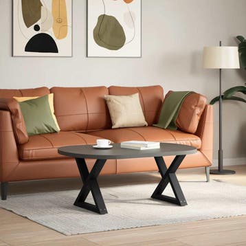 vidaXL Salontafelpoten 2 st 60x(42-43,3) cm staal zwart, Verzenden, Nieuw