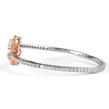 Manchetarmband - 14 karaat Witgoud - 2.80ct. tw. Diamant