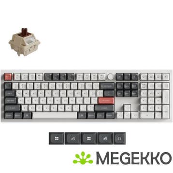 Keychron Q6 Ultra Wit Silk POM Brown Switch Draadloos, Verzenden, Nieuw
