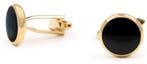 Manchetknoop Rond Goud Zwart maat  Heren, Handtassen en Accessoires, Manchetknopen, Verzenden, Nieuw