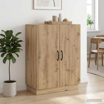 vidaXL Dressoir Artisanaal eiken 66 x 34,5 x 87 cm Bewerkt, Verzenden, Nieuw