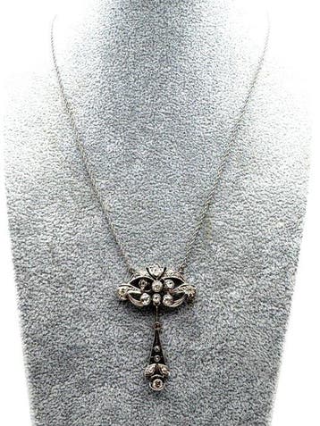 Ketting - 14 karaat Witgoud - 0.25ct. tw. Diamant, Handtassen en Accessoires