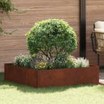vidaXL Gazonrand 100 x 100 x 35 cm Staal Roestig, Jardin & Terrasse, Traverses & Bordures, Verzenden