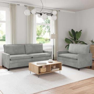 vidaXL bank / zetelstel 2 st Lichtgrijs Fluweel, Verzenden