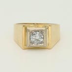 Bague - 18 carats Or jaune Diamant (Naturelle), Nieuw