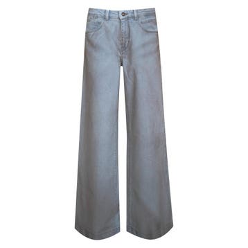 MAC • blauw bruine Palazzo jeans • 36, Kleding | Dames, MAC, Nieuw, Maat 36 (S), Verzenden