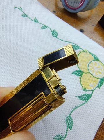 Dunhill - Rollagas - Briquet de poche - Émail, Plaqué or