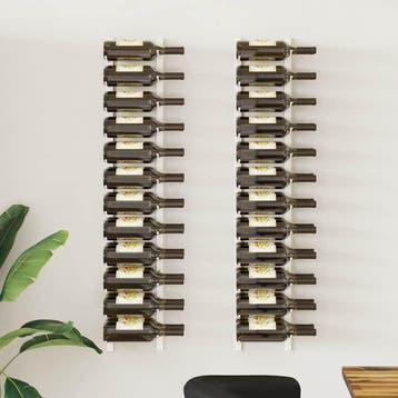 vidaXL Wijnrekken 2 st wandmontage voor 24 flessen ijzer wit, Verzenden