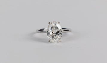 Sans prix de réserve - Bague - 14 carats Or blanc - 5.08ct., Handtassen en Accessoires, Nieuw