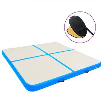 vidaXL Gymnastiekmat met pomp opblaasbaar 200x200x10 cm PVC, Verzenden, Nieuw