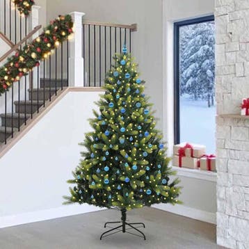 vidaXL Kunstmatige Scharnierende Kerstboom 300 LEDs Groen, Verzenden