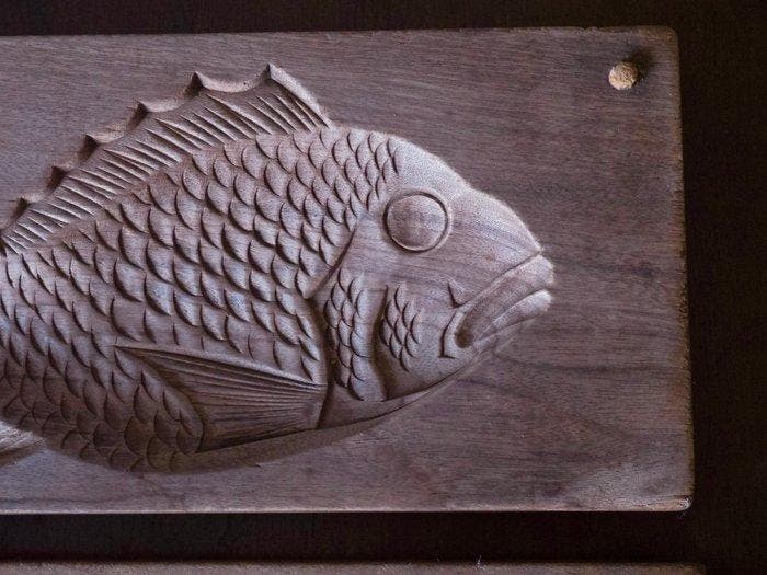 Ornement décoratif - Ancien moule japonais en bois Kashigata, Antiquités & Art, Antiquités | Autres Antiquités