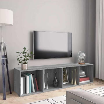 vidaXL Boekenkast / tv-meubel 143x30x36 cm grijs sonoma, Verzenden
