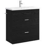vidaXL Badkamermeubel Set Zwart eiken 81 x 40 x 84,5 cm, Huis en Inrichting, Tafels | Kaptafels, Verzenden, Nieuw