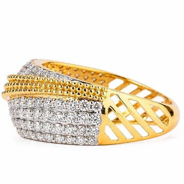 Statement ring - 14 karaat Geel goud - 0.86ct. tw. Diamant
