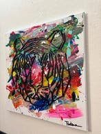 Federica Tantera (1979) - Abstract Colorful Tiger, Antiek en Kunst, Kunst | Schilderijen | Modern