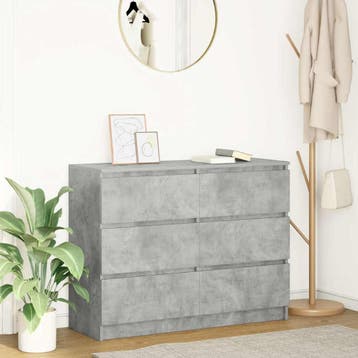 vidaXL Dressoir 100x35x76 cm spaanplaat betongrijs, Verzenden, Nieuw
