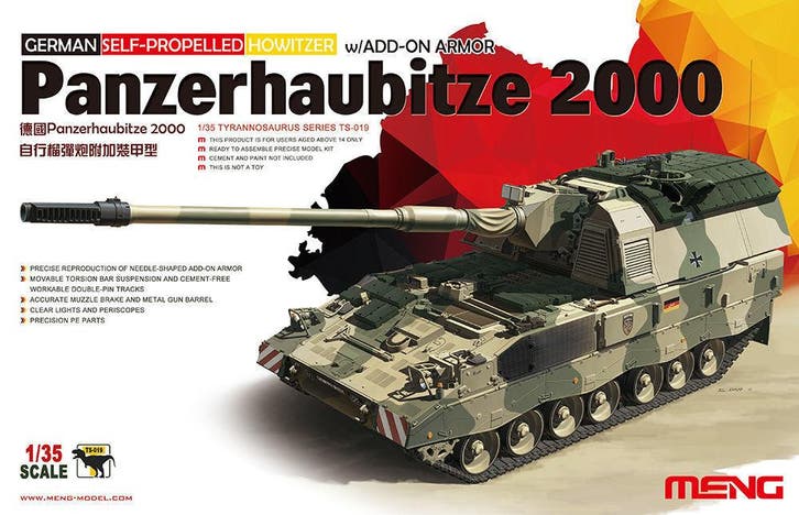 MENG-Model TS-019 German Panzerhaubitze 2000 Self-Propelle, Hobby en Vrije tijd, Modelbouw | Auto's en Voertuigen, Overige typen