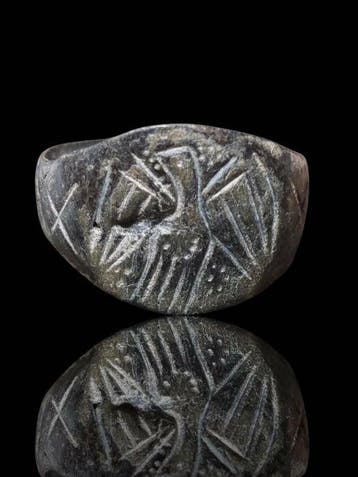 Oud-Romeins Stunning & Rare Legio X Eagle Seal Ring (Zonder