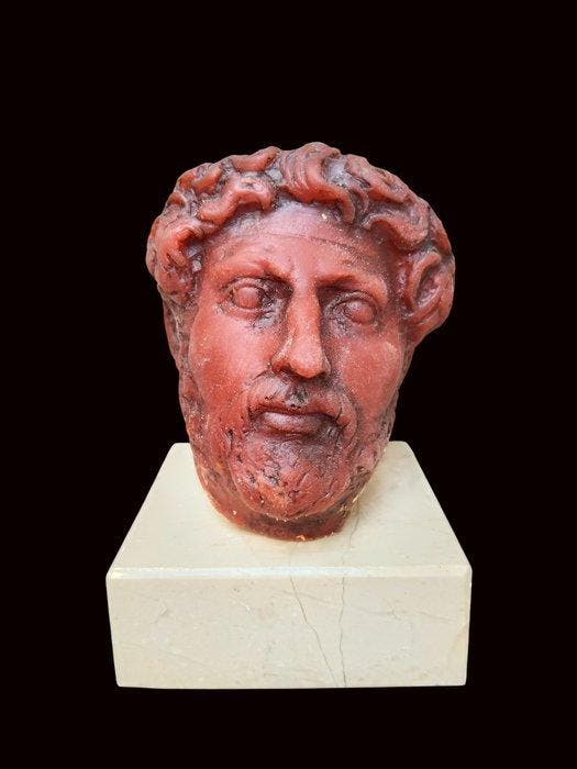 sculptuur, Scultura testa Imperatore Adriano - 11 cm - Was,, Antiek en Kunst, Curiosa en Brocante