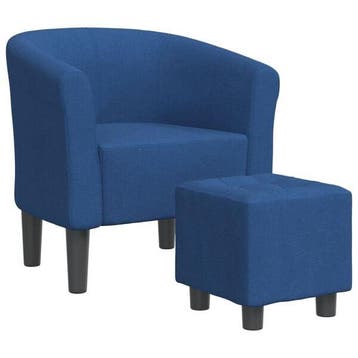 Fauteuil bleu avec repose-pieds - Retour client -41%, Verzenden, Nieuw