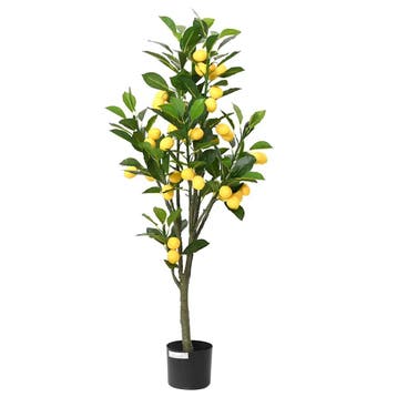vidaXL Kunstcitroenboom 136 blaadjes 120 cm groen, Verzenden