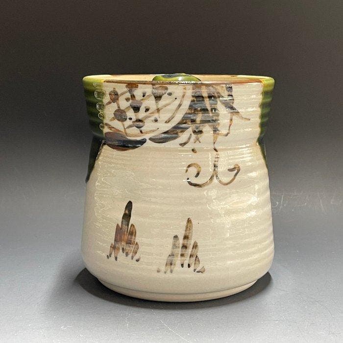 Japanese Mizusashi - Oribe Ware - Container - Aardewerk -, Antiek en Kunst, Antiek | Overige Antiek