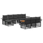 vidaXL Buiten bank set 11 pcs Zwart en Donker Grijs, Verzenden, Nieuw
