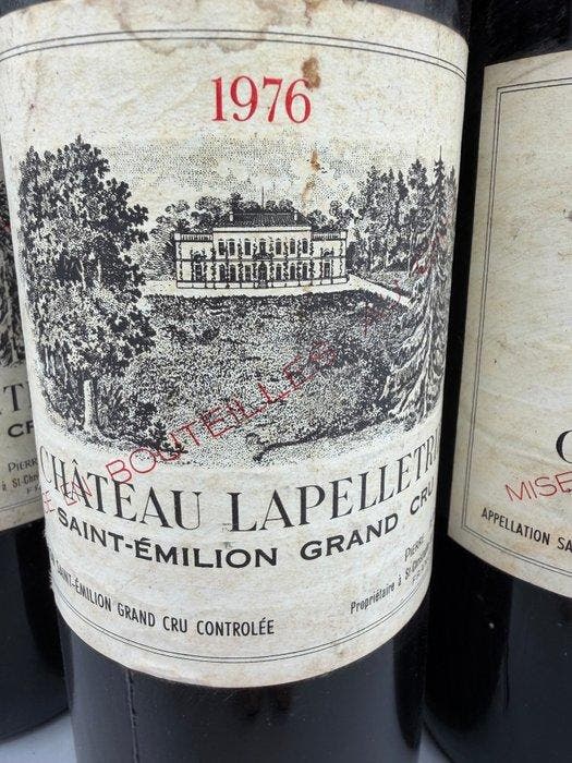 1976 Château Lapelletrie - Saint-Émilion Grand Cru - 6, Verzamelen, Wijnen