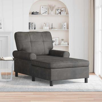 vidaXL Chaise Lounge Zwart Kunstleer 91 x 157 x 91 cm, Verzenden