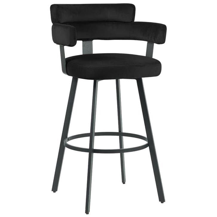 Barkruk | Fluweel/Metaal | Zwart | Indoor |, Zakelijke goederen, Horeca | Keukenapparatuur, Nieuw in verpakking, Verzenden