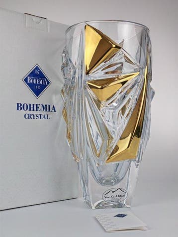 Bohemia Crystal - Vaas - Prinses - 24 kt goud - Geen, Antiek en Kunst